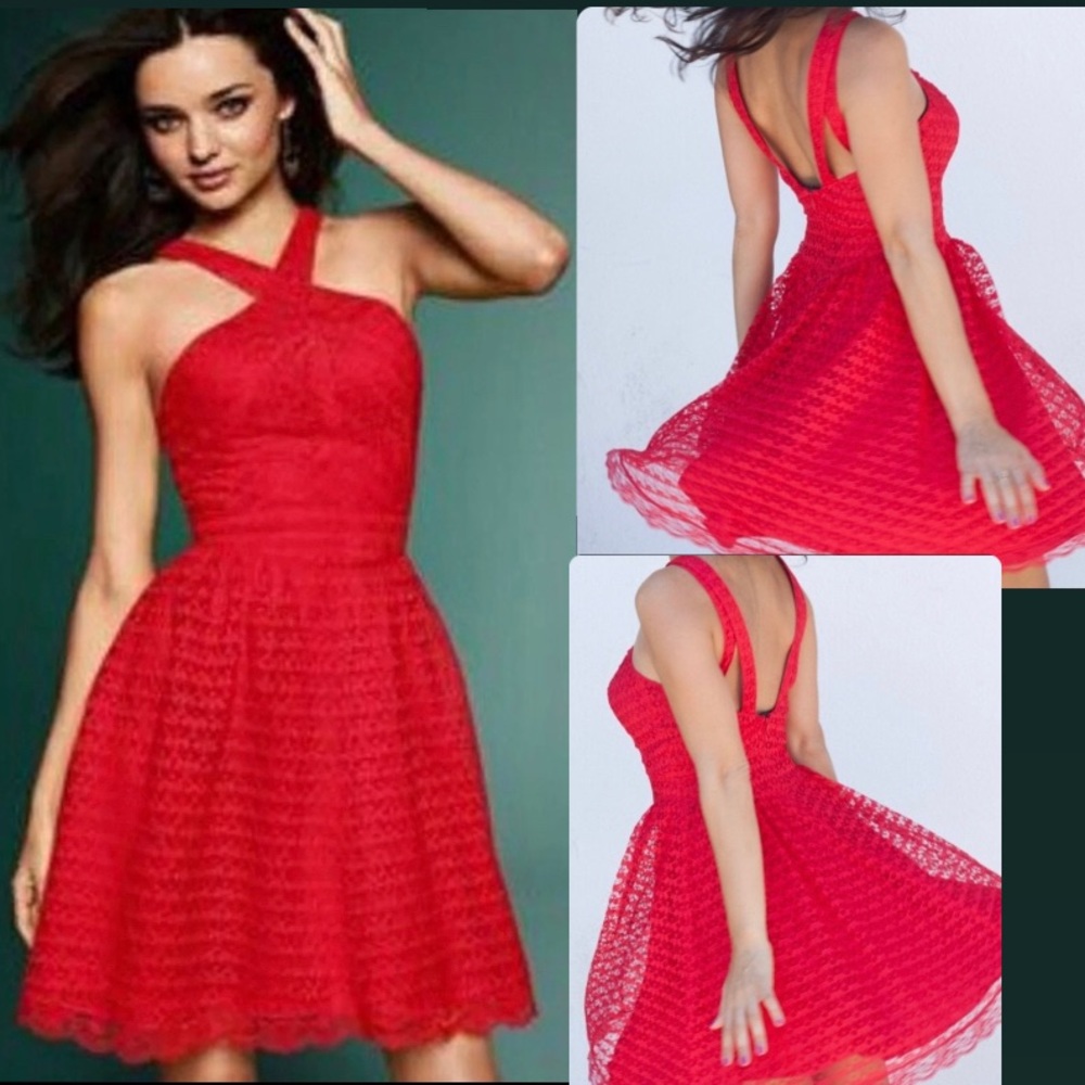 Moda International Red laces mini Dress